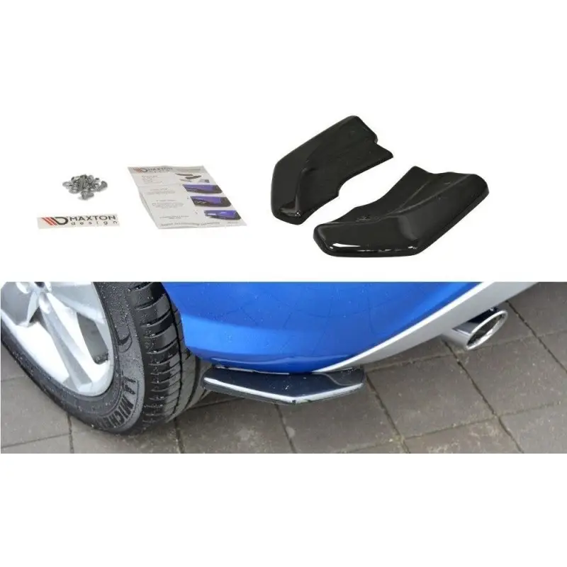 LAME DU PARE CHOCS ARRIERE AUDI Q2 MK1 - MAXTON DESIGN - FINITION NOIR BRILLANT Nouvelle Collection