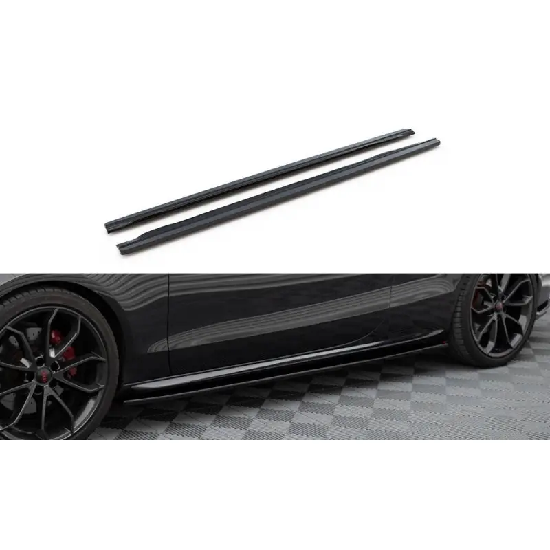 Livraison Gratuite RAJOUTS DES BAS DE CAISSE POUR AUDI S5 - A5 - A5 S-LINE 8T - 8T FL - MAXTON DESIGN - FINITION NOIR BRILLANT