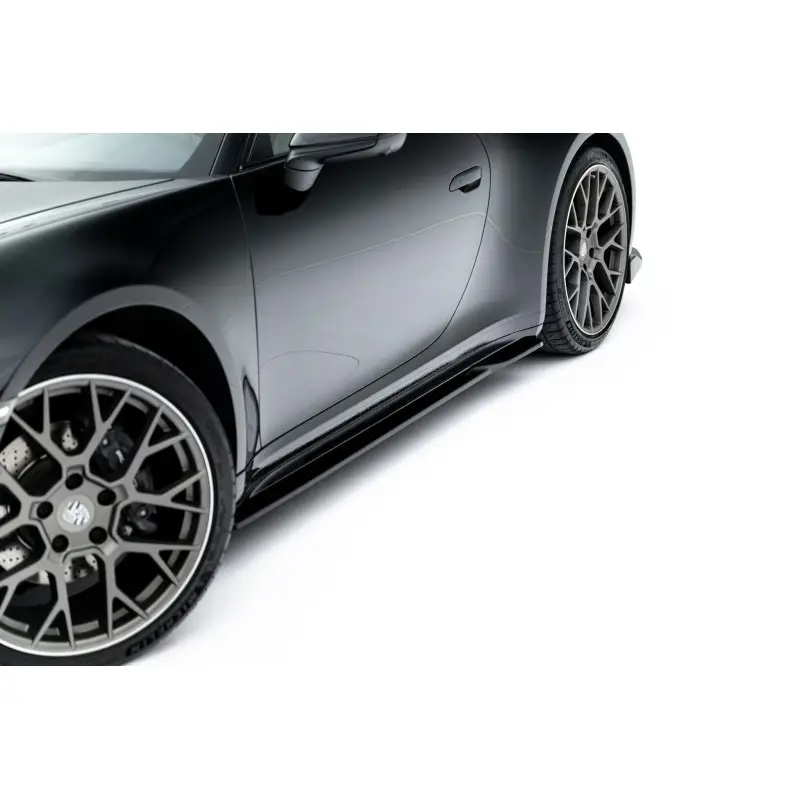 RAJOUTS DES BAS DE CAISSE V.1 PORSCHE 911 CARRERA SPORT DESIGN 992 - MAXTONDESIGN - FINITION NOIR BRILLANT Satisfait Ou Remboursé
