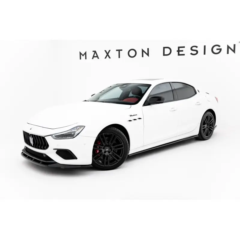 Pas Cher RAJOUTS DES BAS DE CAISSE MASERATI GHIBLI MODENA MK3 FACELIFT - MAXTONDESIGN - FINITION NOIR BRILLANT