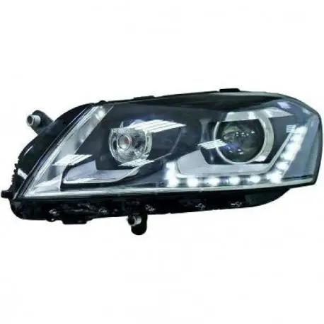 SET DE DEUX PHARES AVANT LOOK XENON D'ORIGINE À LED FOND NOIR POUR TOUTES VW PASSAT 3C B7 (10-14) H7 Bon Plan