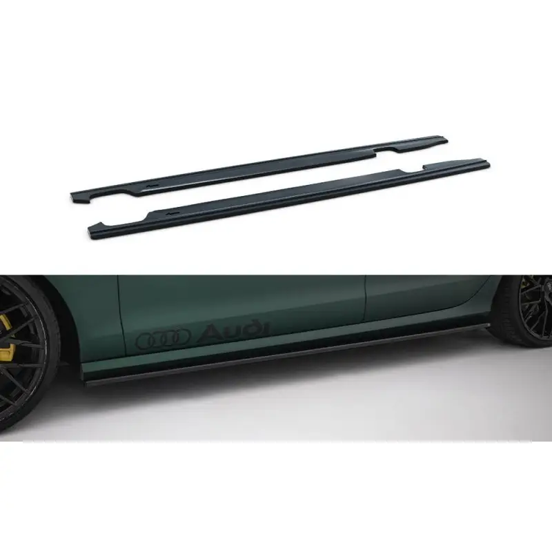 RAJOUTS DES BAS DE CAISSE POUR AUDI S6 - A6 S-LINE C7- MAXTON DESIGN - FINITION NOIR BRILLANT Retour Gratuit