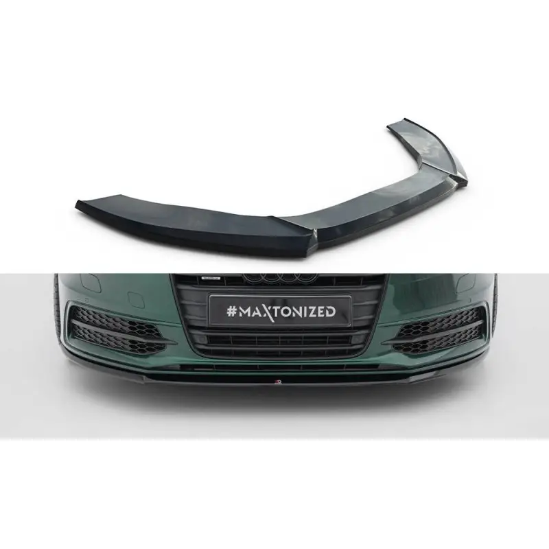 Nouveauté LAME DU PARE-CHOCS AVANT V.2 AUDI S6 - A6 S-LINE C7 - MAXTON DESIGN - FINITION NOIR BRILLANT