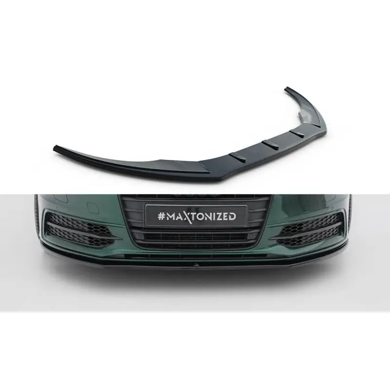 LAME DU PARE-CHOCS AVANT V.1 AUDI S6 - A6 S-LINE C7 - MAXTON DESIGN - FINITION NOIR BRILLANT Super Prix