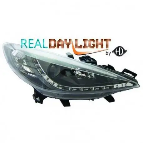 Paiement Sécurisé SET DE DEUX PHARES AVANT DESIGN LED PEUGEOT 207 (06-12) - MOD 2 - NOIR - R87