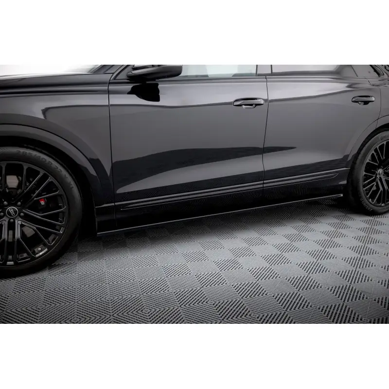SET DES DIFFEUSEUR DES BAS DE CAISSE V.1 AUDI Q8 S-LINE / SQ8 MK1 FACELIFT - MAXTONDESIGN - FINITION NOIR BRILLANT Solde