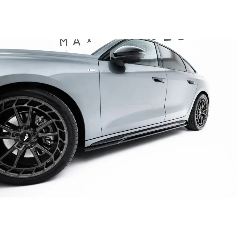 SET DES DIFFEUSEUR DES BAS DE CAISSE AUDI A5 S-LINE SEDAN / AVANT B10 - MAXTONDESIGN - FINITION NOIR BRILLANT Offre Du Jour