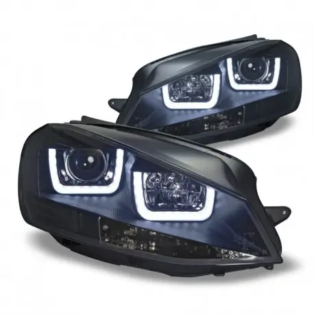Phares VW Golf 7 (UA) 08 / 2012-, clair noir, projecteur de lumière /, Light Bar, avec le moteur, impropres à la GTI Offre Du Jour