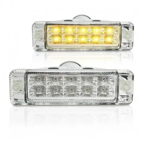 Clignotants à LED, VW Golf 2/Jetta -07/89, face lisse/fond chrome Affaire À Saisir