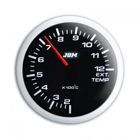 Manomètre, température des gaz d'échappements, noir, échelle à LED blanc, fonction veilleuse,Ø52mm Quantité Limitée