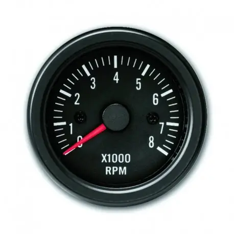 Haute Qualité Manomètre, compte-tours, 0~8.000RPM, noir, Ø52mm