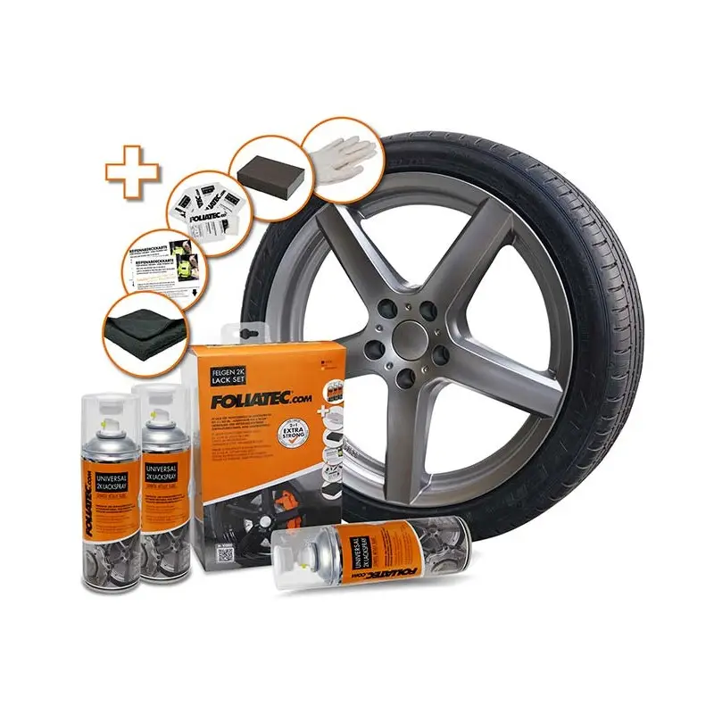 Top Vente KIT DE PEINTURE FOLIATEC POUR JANTES - GUNMETAL METALLIQUE BRILLANT