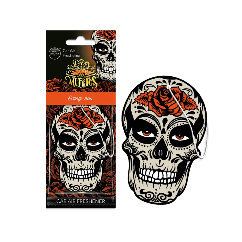 Offre Spéciale DESODORISANT AUTO - AROMA - MUERTOS SKULL ORANGE MAN - CAR AIR FRESHENER