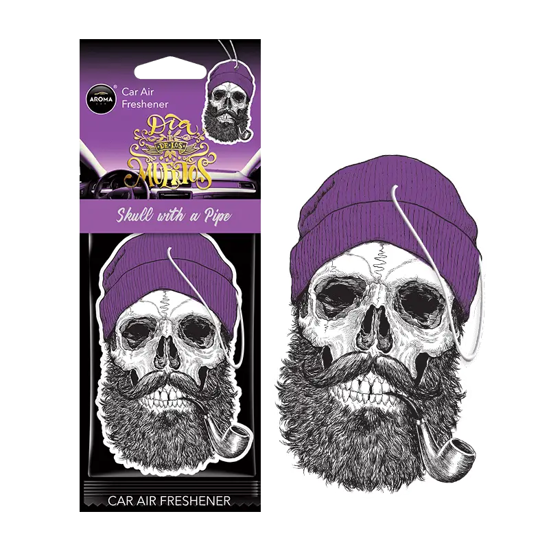 Achat Immédiat DESODORISANT AUTO - AROMA - MUERTOS SKULL WITH A PIPE - CAR AIR FRESHENER