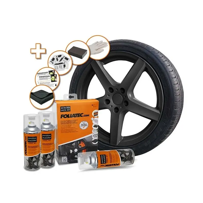 Prix Promo KIT DE PEINTURE FOLIATEC POUR JANTES - NOIR MAT