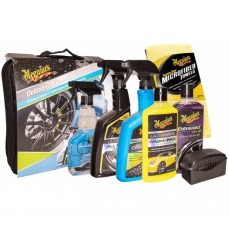 PACK DELUXE MEGUIAR'S - 5 PRODUITS & 3 MICROFIBRE & PAD POUR GEL DU BRILLANT PNEUS - AVEC SAC MEGUIAR'S! DELKITV2 Expédié Aujourd’hui