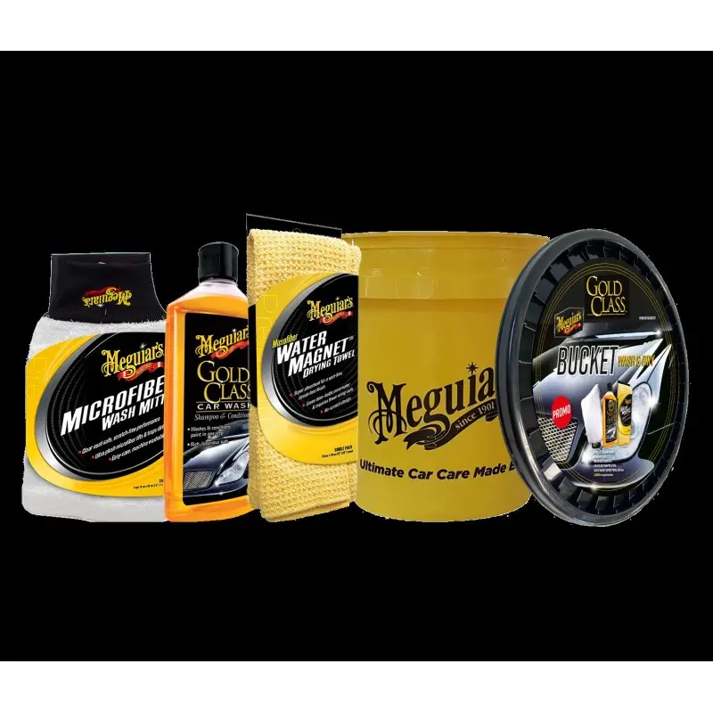 PACK DE FIN D'ANNEE MEGUIAR'S - SEAU AVEC COUVERCLE + SAVON + GANT + ESSUIE - MODELE 1 Vente Directe