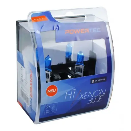 Meilleure Vente SET DE 2 AMPOULES HALOGENES POWERTEC EFFET XENON H1 12V DUO