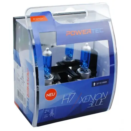 SET DE 2 AMPOULES HALOGENES POWERTEC EFFET XENON H7 12V DUO Vente Directe
