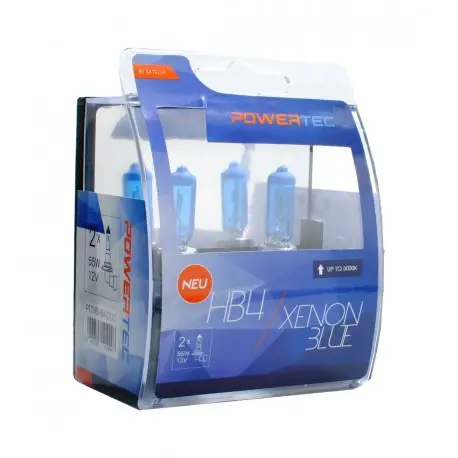 SET DE 2 AMPOULES HALOGENES POWERTEC EFFET XENON HB4 12V DUO Retour Gratuit