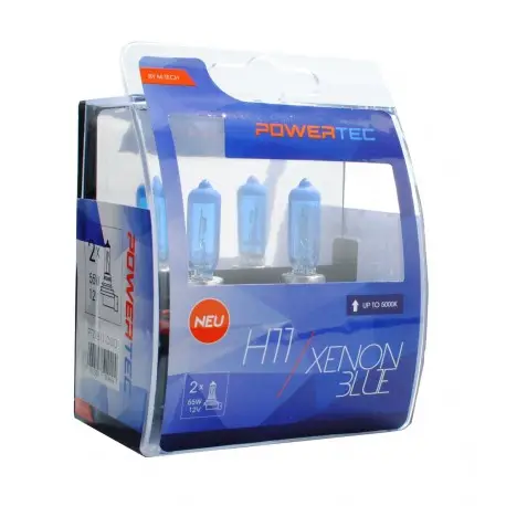 Super Prix SET DE 2 AMPOULES HALOGENES POWERTEC EFFET XENON H11 12V DUO