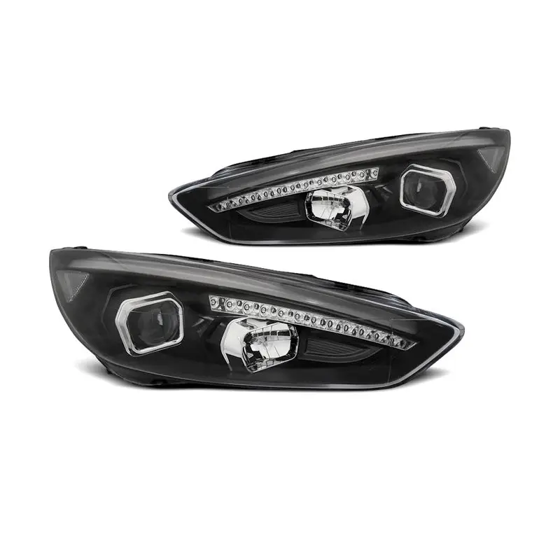 Phares Avant Noir DRL LED pour Ford Focus MK3 Produit De Marque