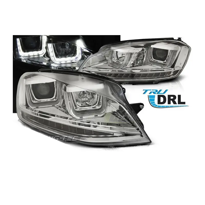 Expédié Aujourd’hui Phares Avant Type U Chrome DRL pour VW GOLF 7