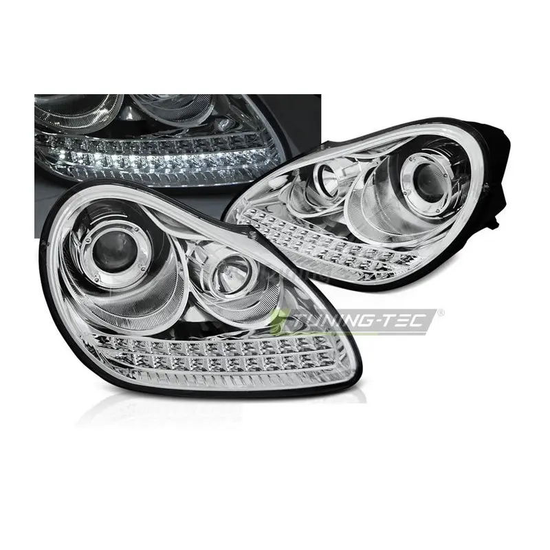Prix Choc Phares Avant chrome Xénon pour Porsche Cayenne 02-06