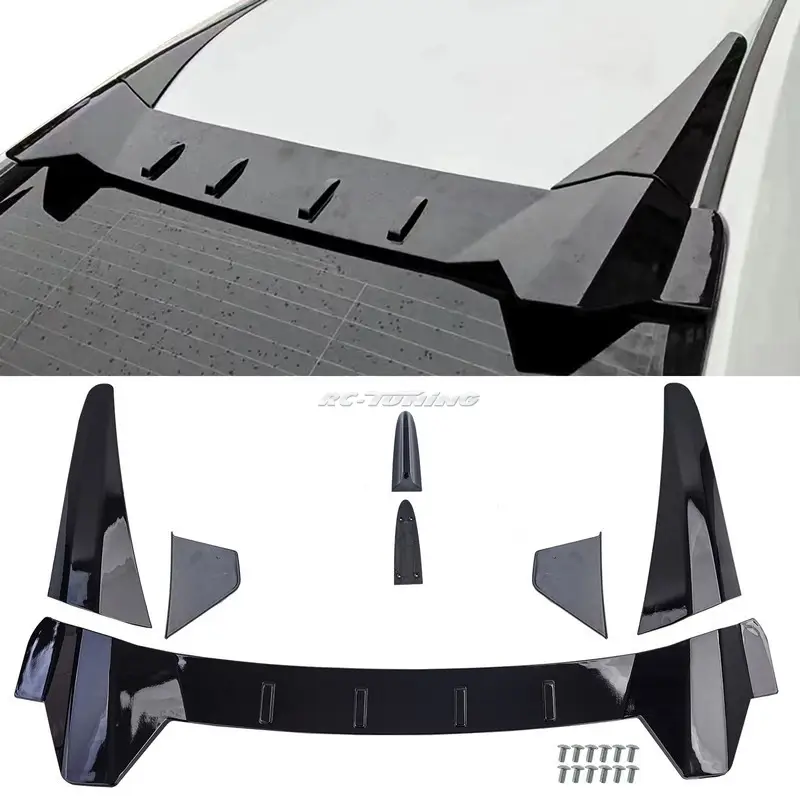 Aileron de toit noir brillant avec antenne factice pour Honda Civic FK 16-20 Nouvel Arrivage