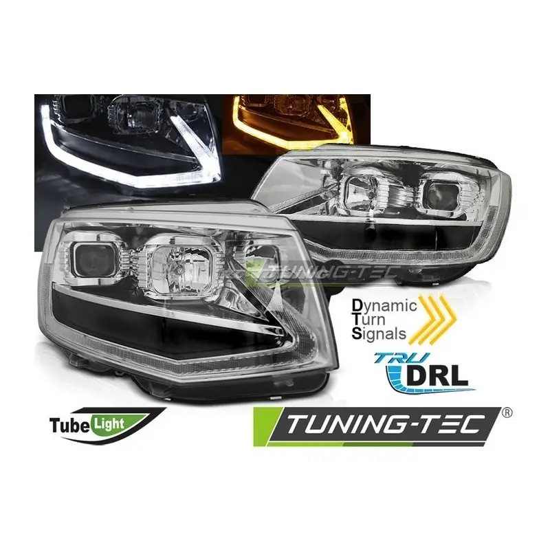 Phares avant Tube Light chrome DRL SEQ pour VW T6 15-19 Bon Marché