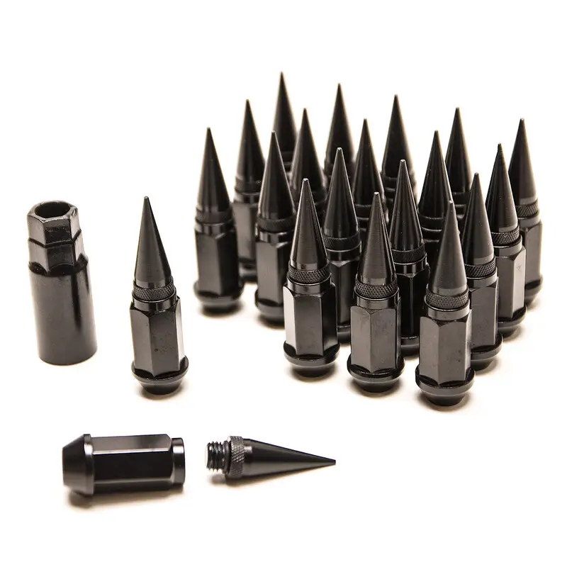 Marque Ecrous Spike Noirs en Aluminium Forgé - M12x1.5 (Pack de 20)
