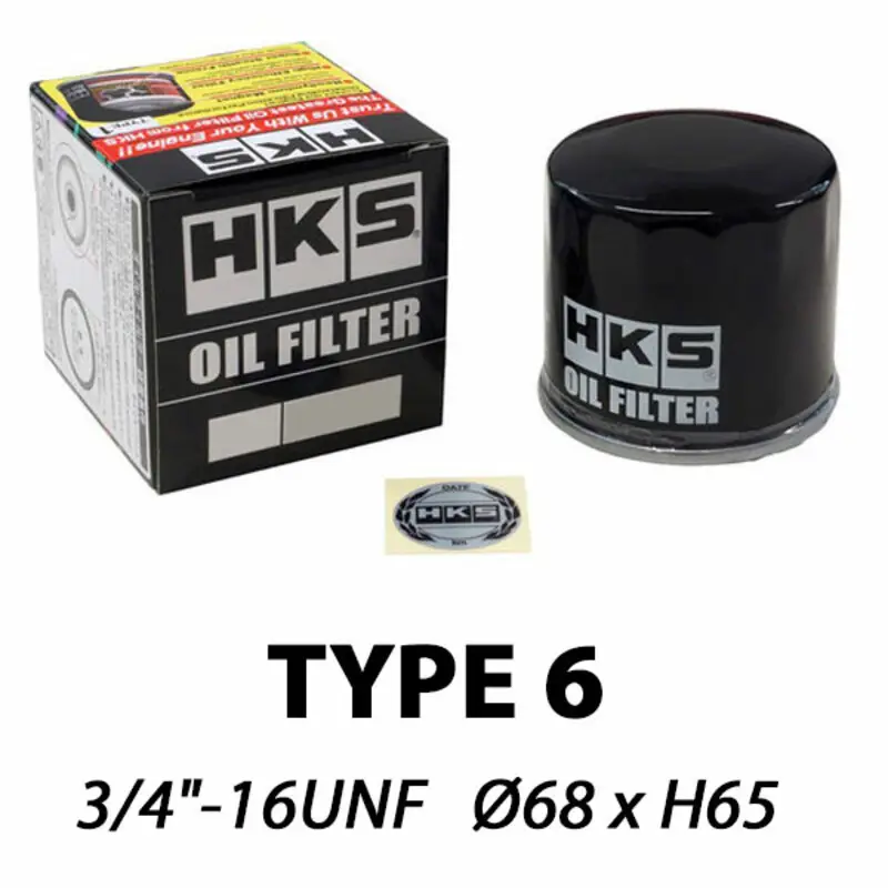 Filtre à Huile HKS Type 6 | 3/4"-16 UNF (Suzuki Swift Sport, Kei Cars Toyota, Subaru, Daihatsu...) Expédié Aujourd’hui