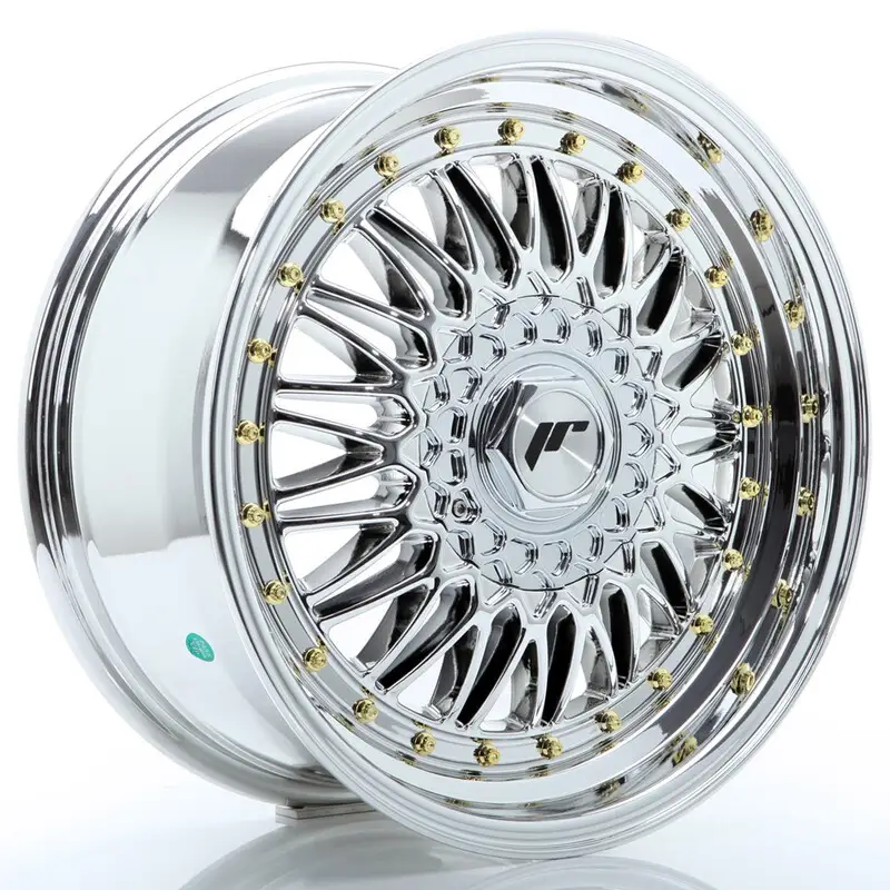 Japan Racing JR-9 17x7.5" (4 & 5 trous - sur mesure) ET20-35, Chrome / Titane Produit De Marque