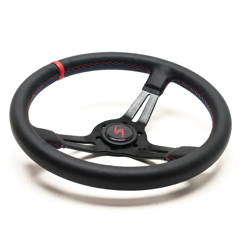 Volant DriftShop Tulipé (70 mm), Edition "M Power", Cuir Noir Prix Cassé