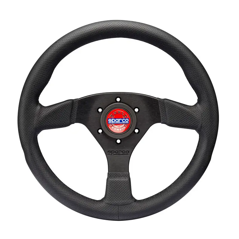 Volant Sparco Champion 330 mm, Tulipé (39 mm), Cuir Noir, Branches Noires Meilleur Choix