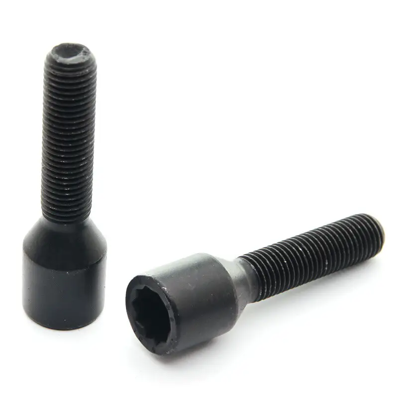 Vis de Roue Longues Noires à Empreinte Interne M12x1.25 (45 mm - Pack de 10) Usine Directe