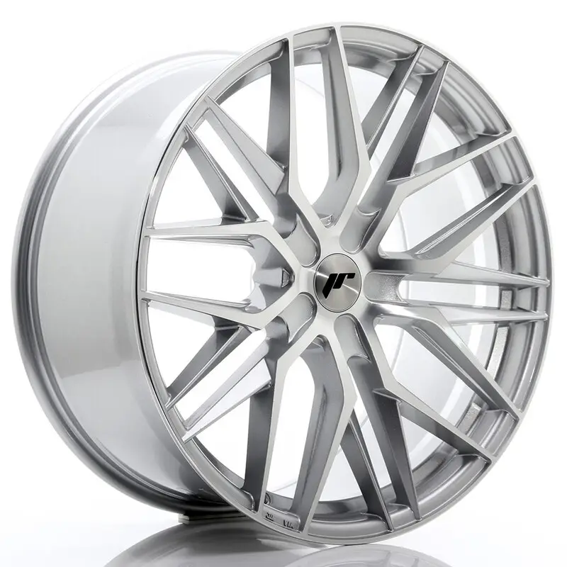 Japan Racing JR-28 Extreme Concave 22x10.5" (5 trous - sur mesure) ET15-50, Gris Argenté / Poli Dernière Chance