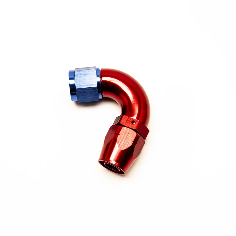 Raccord Coudé 120° Femelle pour Durite Dash 10 (Bleu & Rouge) Nouvel Arrivage