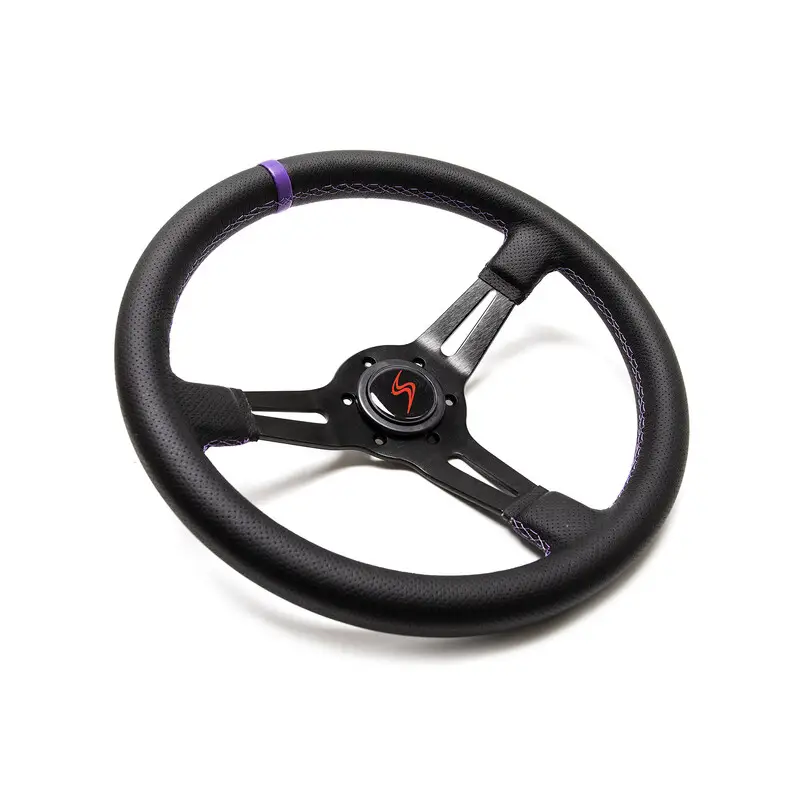 Volant DriftShop Tulipé (70 mm), Edition Spéciale "Purple", Cuir Noir Achat Immédiat