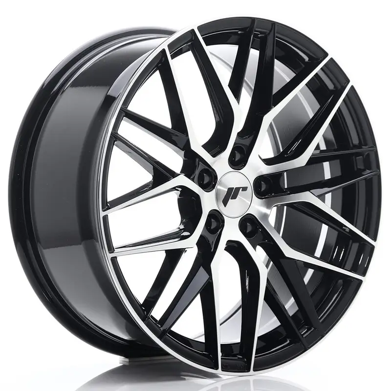 Japan Racing JR-28 19x8.5" 5x114.3 ET40, Noir Brillant, Branches Polies Retour Gratuit