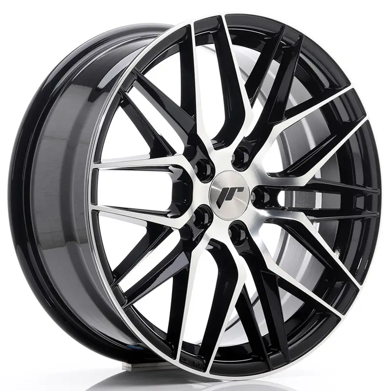 Livraison Express Japan Racing JR-28 18x7.5" 5x112 ET40, Noir Brillant / Face Polie