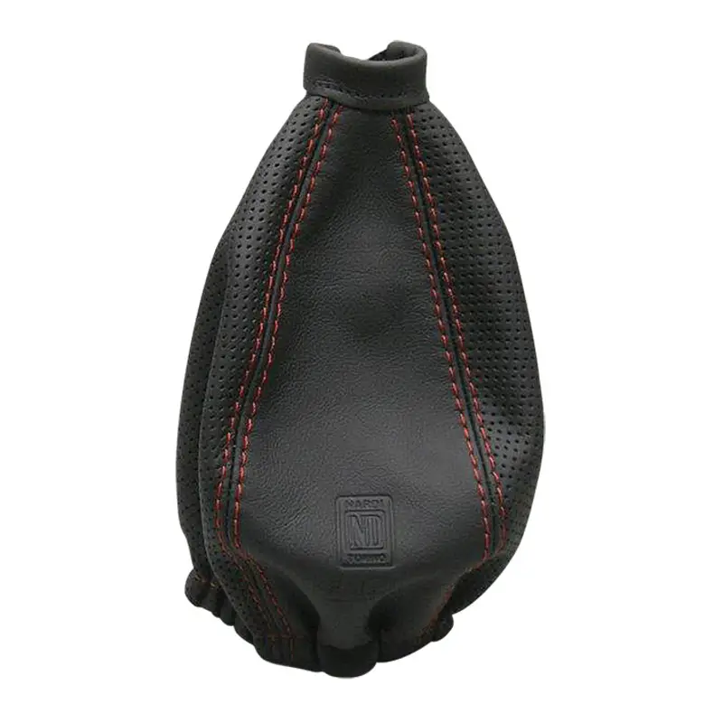 Soufflet de Levier de Vitesses Nardi, Cuir Noir Perforé, Coutures Rouges Offre Exclusive