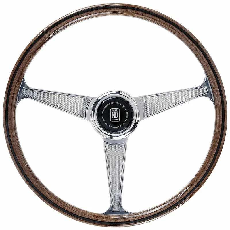 Volant Nardi 60e Anniv., Bois, Branches Chromées, Tulipé 45 mm, Ø38 cm Commander Vite