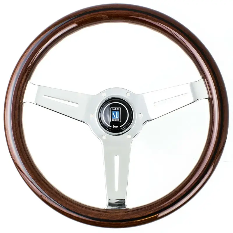 Nouvelle Collection Volant Nardi Classic ND33, Bois, Branches Chromées, Tulipé 40 mm