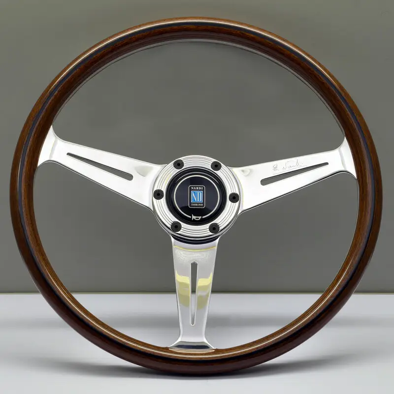 Nouvel Arrivage Volant Nardi Classic ND36, Bois, Branches Chromées, Tulipé 40 mm (Gros Moyeu)