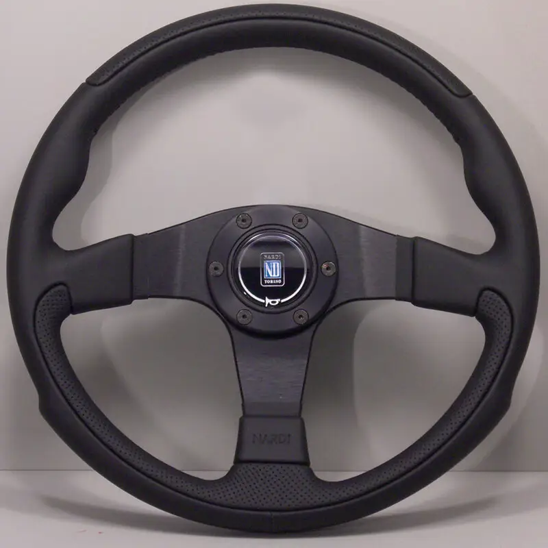 Quantité Limitée Volant Nardi Leader, Cuir Noir, Branches Noires, Ø35 cm