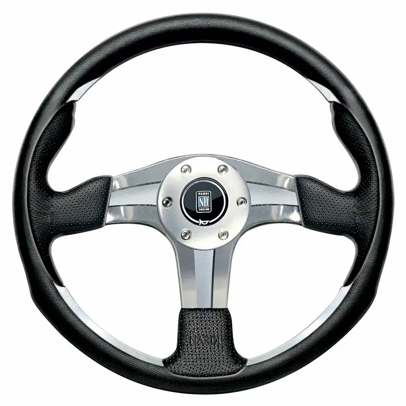 Livraison Express Volant Nardi ND4, Cuir Noir, Branches Chromées, Ø35 cm