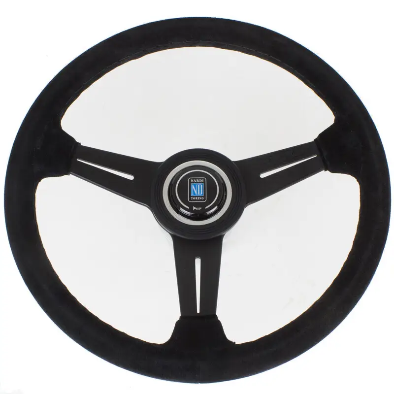 Volant Nardi Classic ND34, Cuir Noir Retourné, Branches Noires, Coutures Noires, Tulipé 40 mm Expédié Aujourd’hui