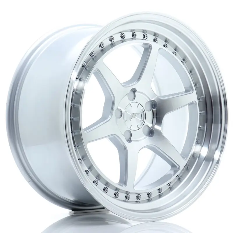 Japan Racing JR-43 18x9.5" (5 trous - sur mesure) ET15-35, Gris Argenté / Poli Satisfait Ou Remboursé