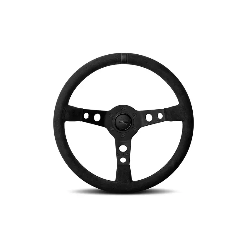 Volant Momo Mod. 07 Black Edition Tulipé (72 mm), Microfibre Noire, Branches Noires - 35 cm Petit Prix